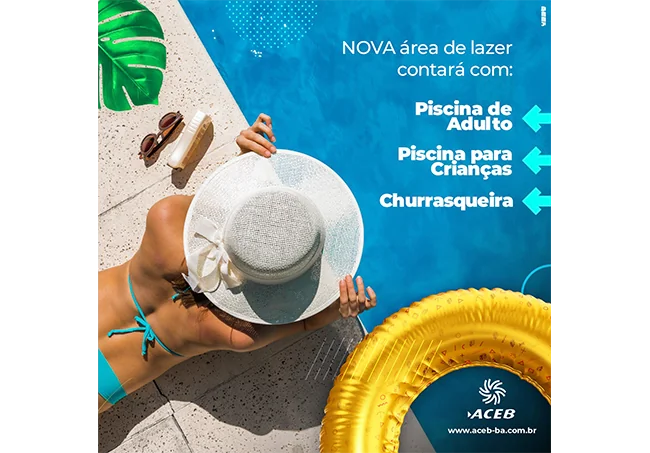 Nova área de lazer contará com Piscina de adulto, Piscina para crianças e Churrasqueira